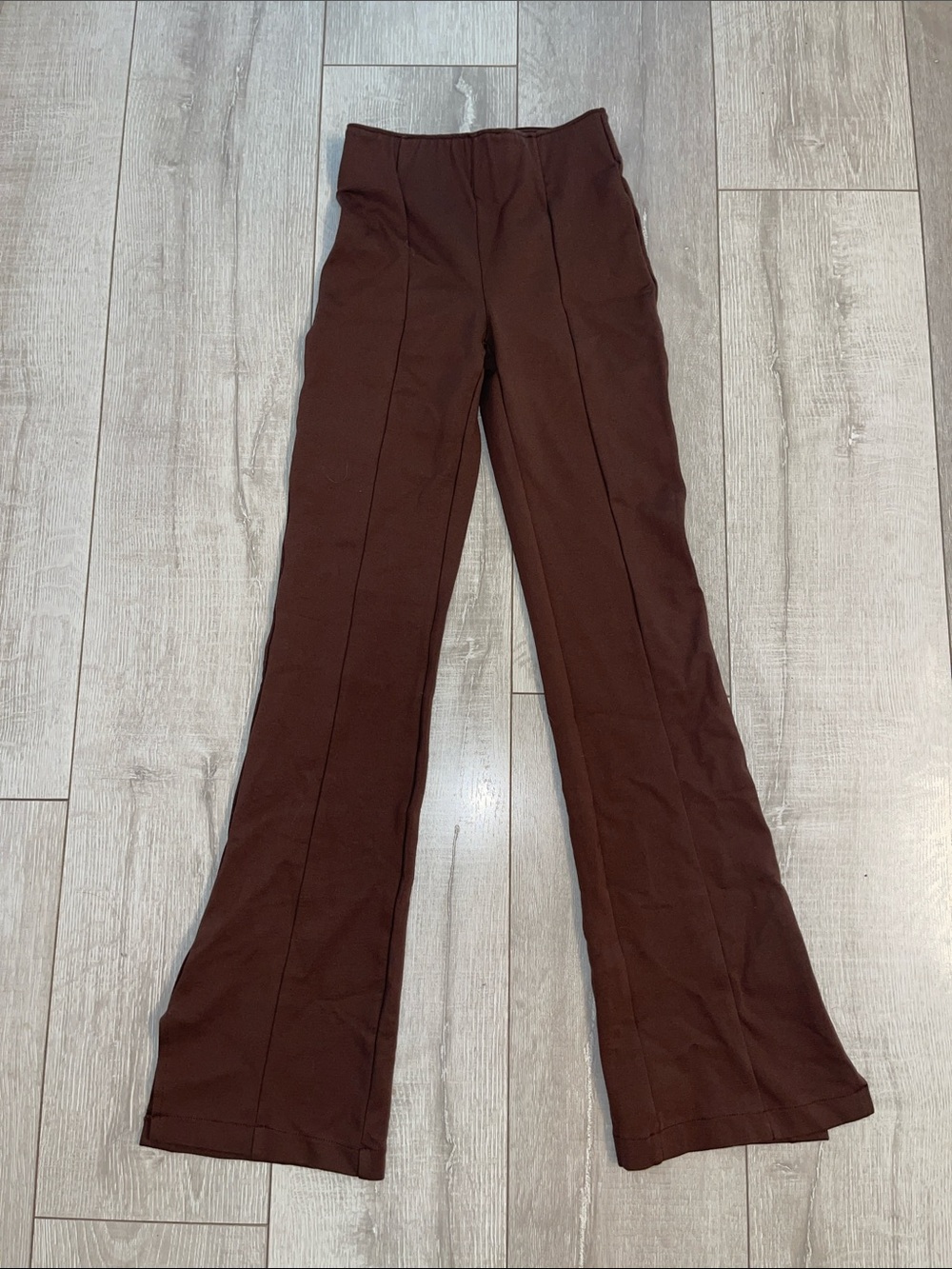🎀🥥🤍Abercrombie & Fitch Women's Brown Flared Pants legging slit detail XXS🤍🥥🎀 - Picture 1 of 6
